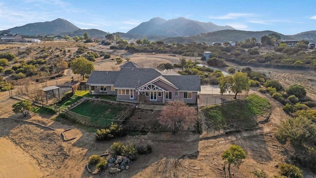 aerial view with a mountain view