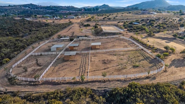 24916 Bareta Star Ranch Rd, Ramona, CA 92065 - aerial overview of property's location featuring a mountain backdrop and rural landscape