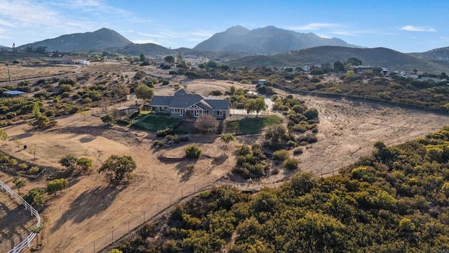 24916 Bareta Star Ranch Rd, Ramona, CA 92065 - aerial view of property and surrounding area with a mountainous background