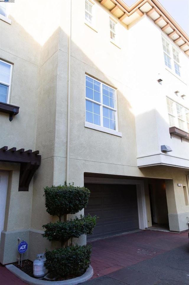 view of home's exterior with a garage