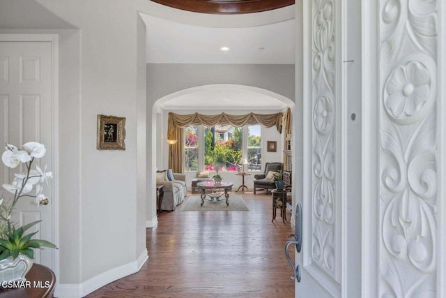 entrance foyer featuring hardwood / wood-style floors