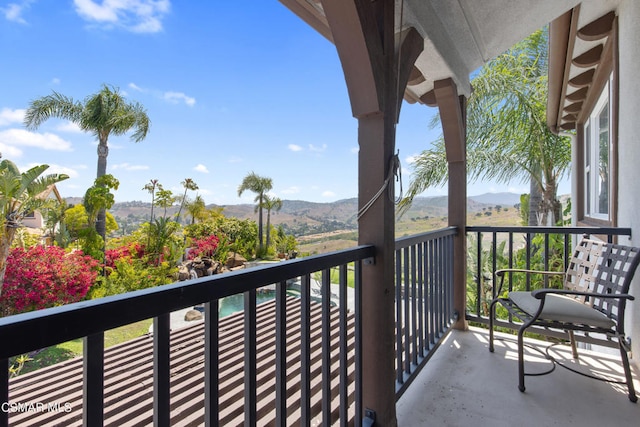 balcony with a mountain view