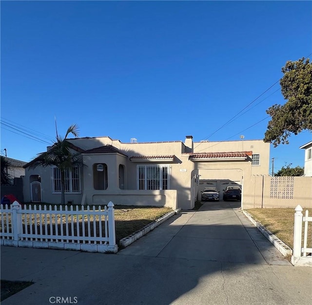 view of front of house with a garage