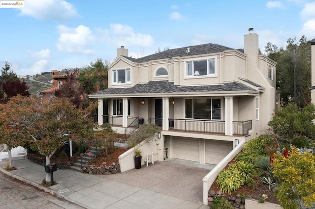 view of front facade with a garage