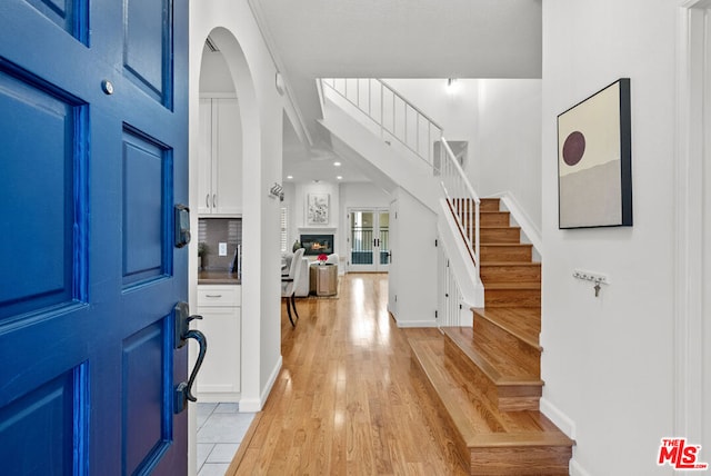 foyer entrance featuring light hardwood / wood-style flooring