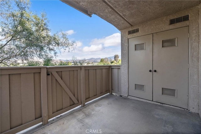 balcony with a mountain view