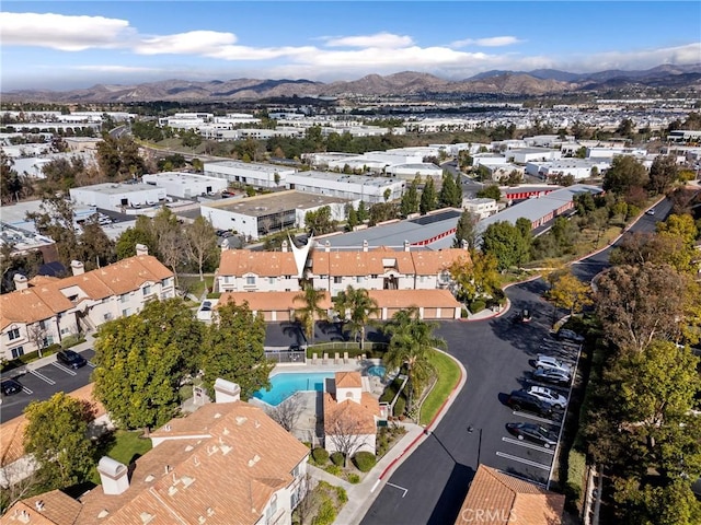 aerial view featuring a mountain view