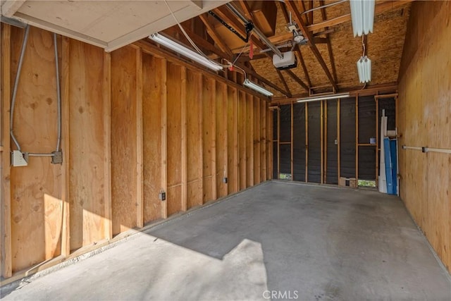 interior space with a garage door opener