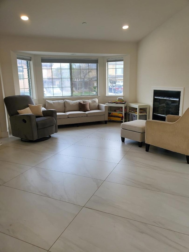 living room featuring plenty of natural light