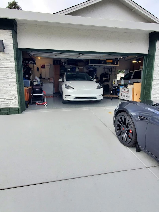 view of garage