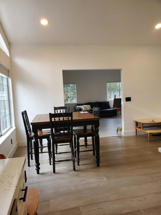 dining room featuring light hardwood / wood-style flooring