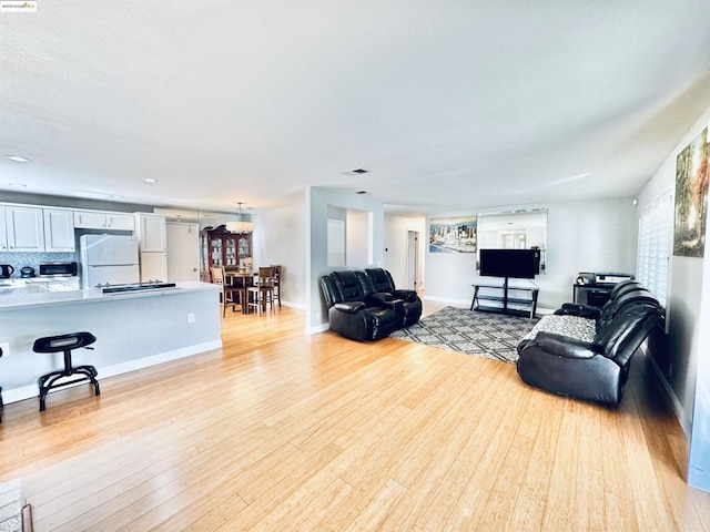 living room featuring light hardwood / wood-style floors