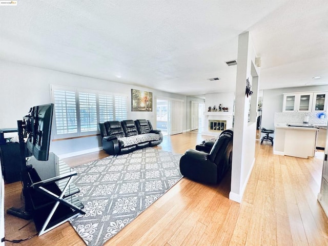 living room featuring light hardwood / wood-style floors