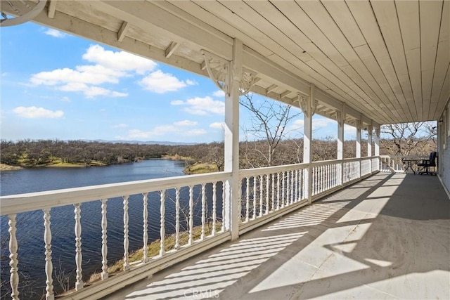 balcony with a water view