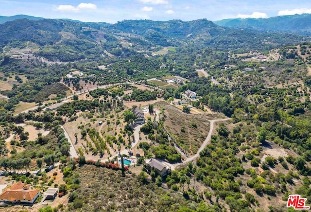 aerial view featuring a mountain view