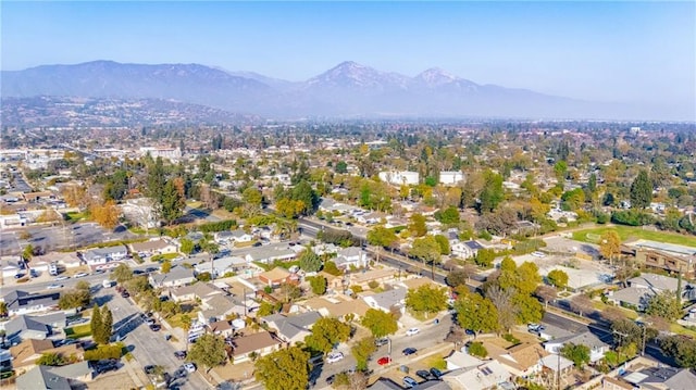 aerial view with a mountain view