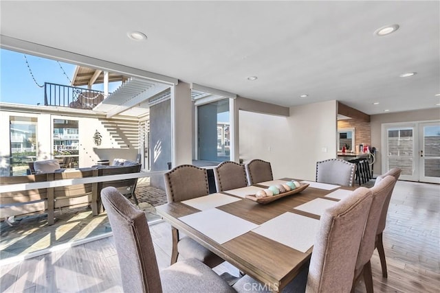 dining area featuring hardwood / wood-style flooring