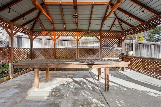 view of patio with a gazebo