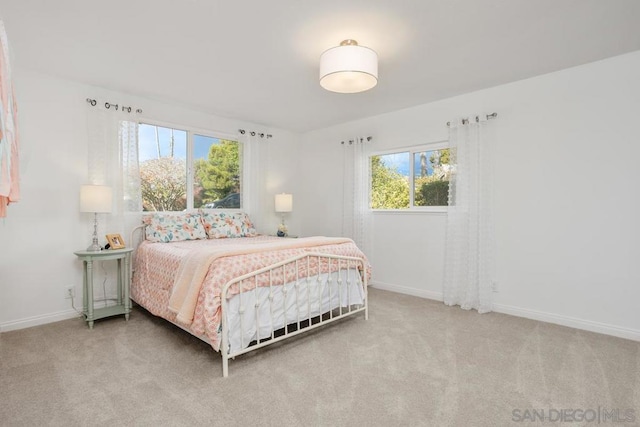 bedroom featuring carpet