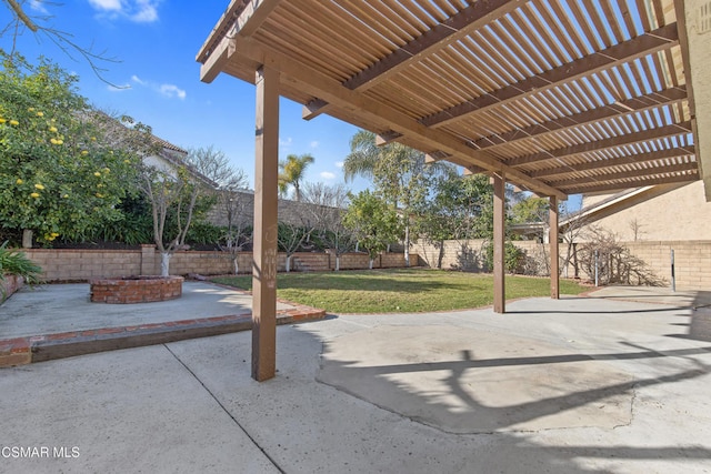 view of patio / terrace featuring a pergola