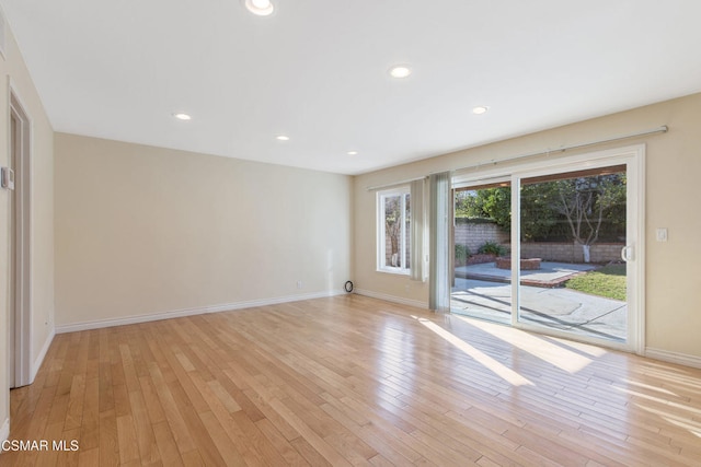 empty room featuring light hardwood / wood-style flooring