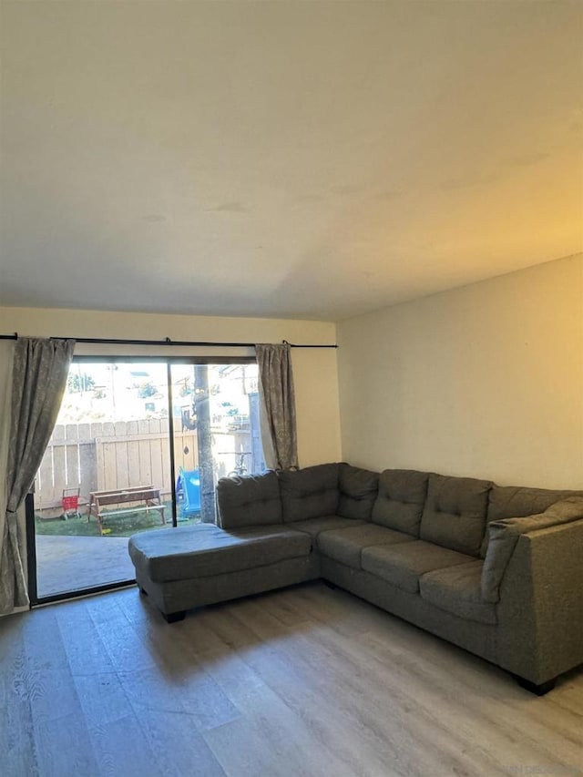 unfurnished living room with wood-type flooring