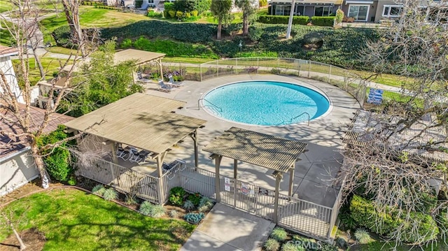 view of pool featuring a patio area