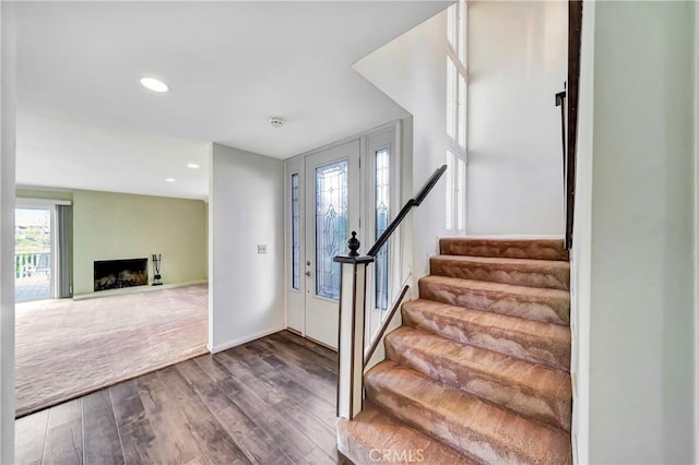 foyer featuring hardwood / wood-style floors