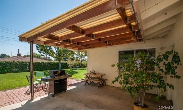 view of patio with grilling area