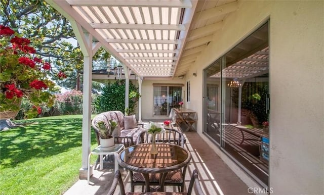 view of patio with a pergola