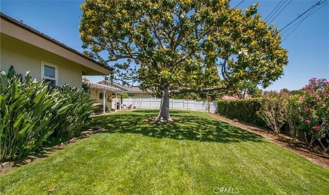 view of yard featuring a pergola