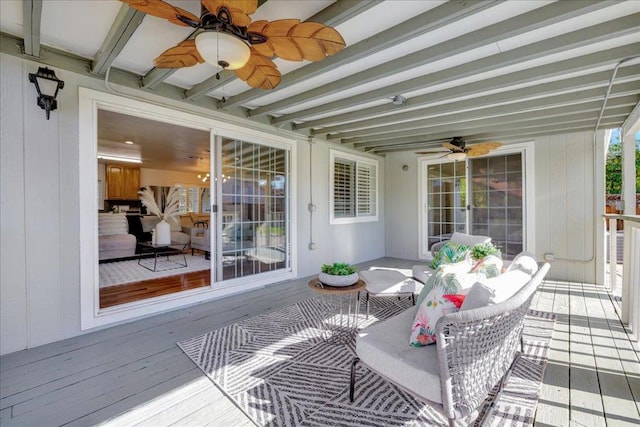 deck featuring ceiling fan