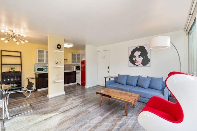 living room featuring light hardwood / wood-style floors