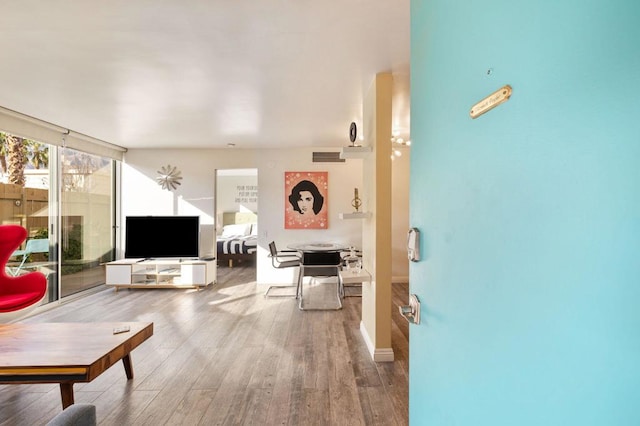 living room featuring hardwood / wood-style flooring