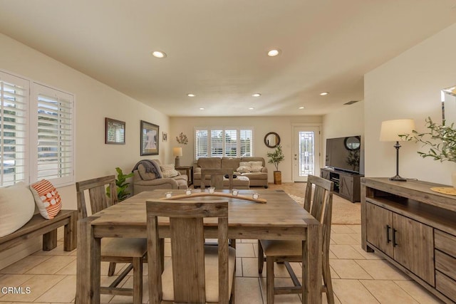 view of tiled dining area