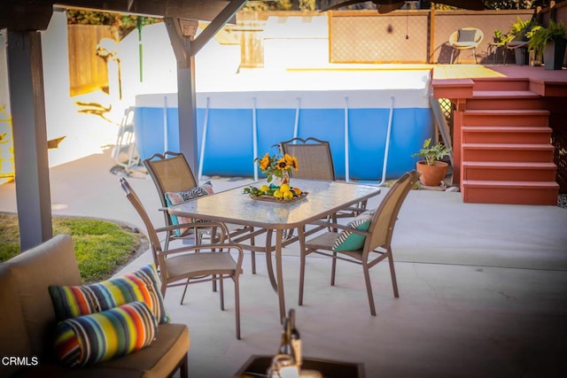 balcony featuring a patio area