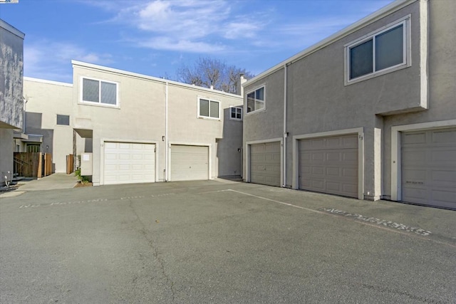 exterior space with a garage