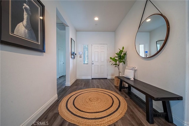 entryway featuring dark hardwood / wood-style flooring