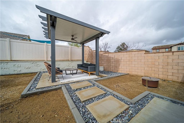 view of patio / terrace with ceiling fan