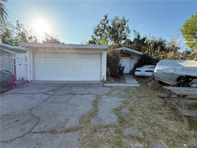 view of garage