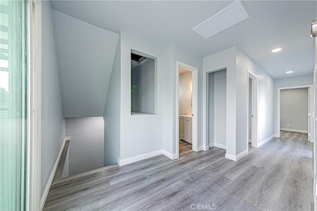 interior space featuring light hardwood / wood-style floors