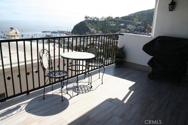 balcony with a water view