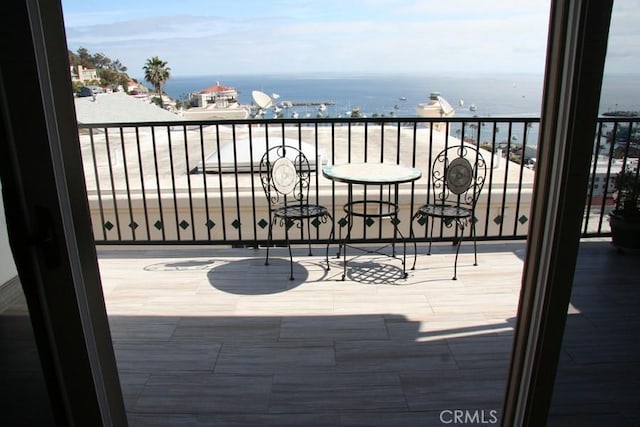 balcony with a water view