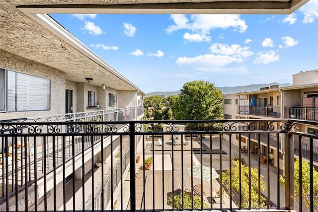 balcony with a mountain view