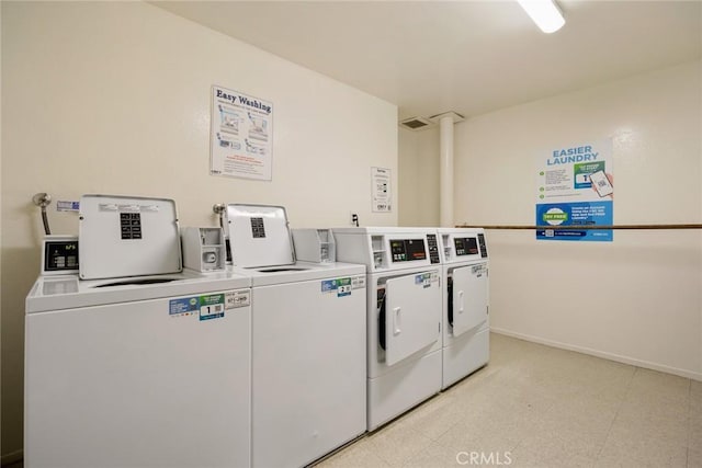 laundry room featuring washing machine and clothes dryer