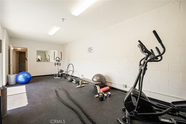 view of workout area