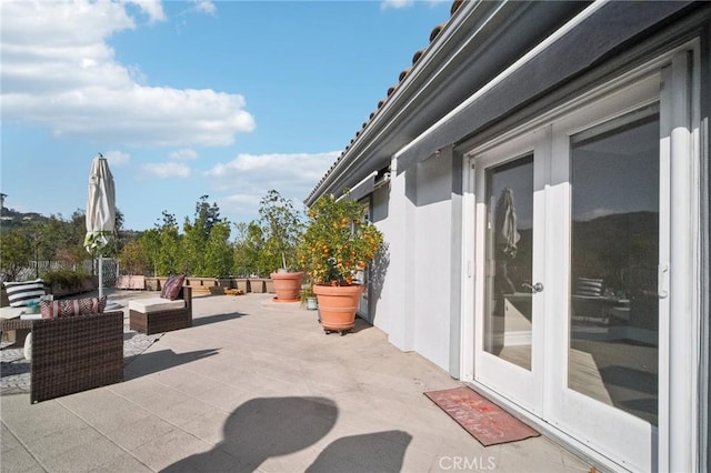 view of patio / terrace featuring an outdoor living space