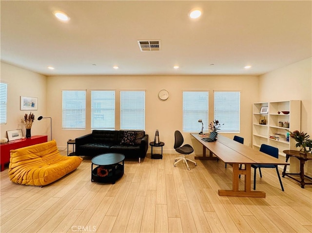 interior space featuring light wood-type flooring