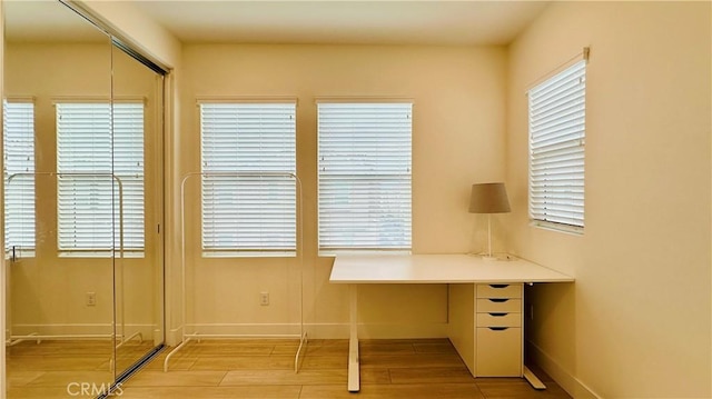 office area featuring light wood-type flooring