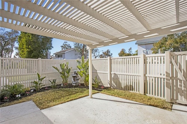 view of patio / terrace with a pergola